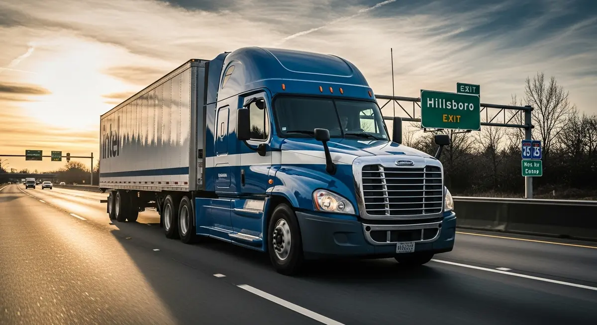 Commercial vehicle accident scene showing the complexity of Hillsboro traffic incidents