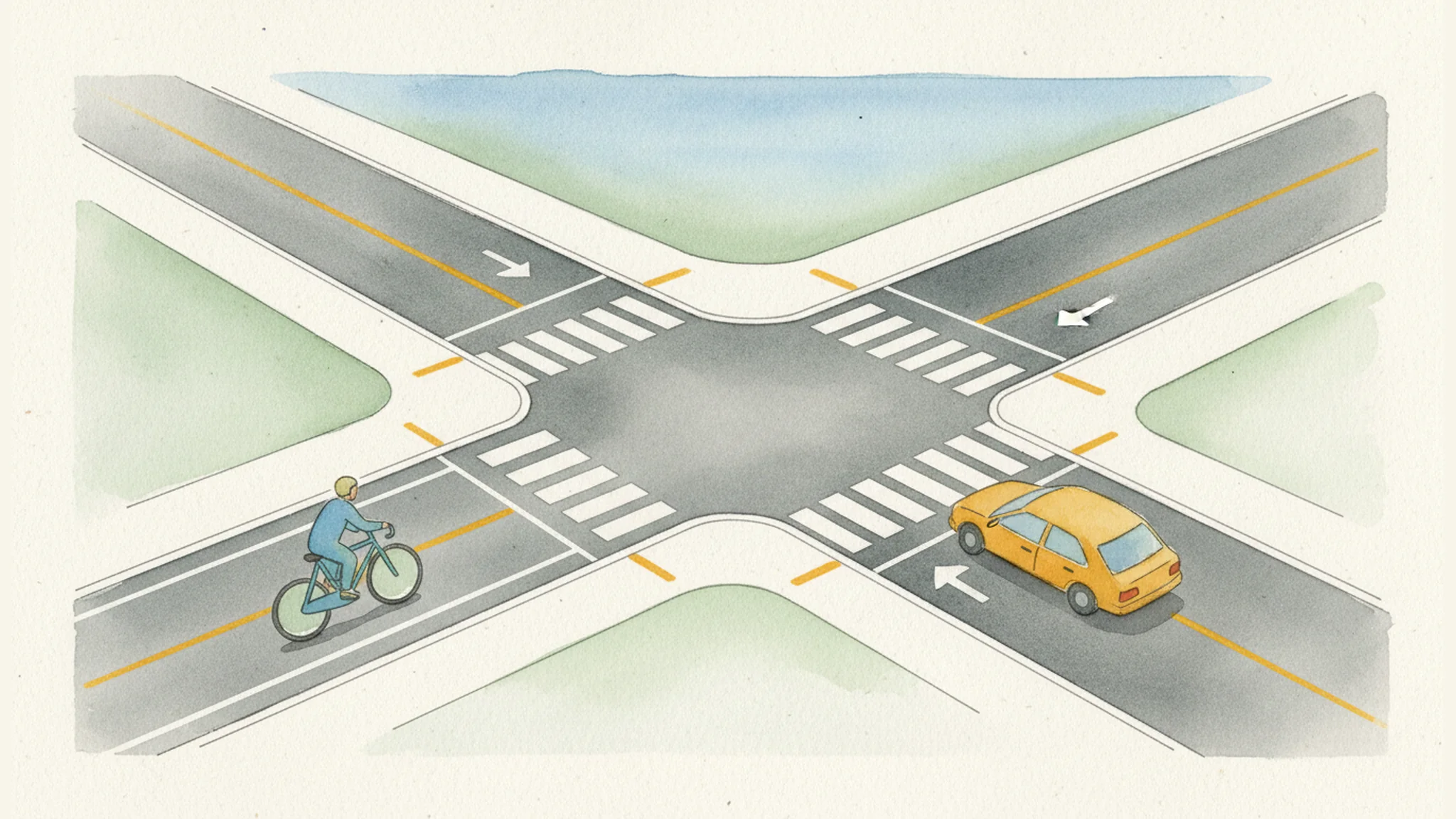 Bike vs. Car at an Unprotected Intersection in Oregon: Who Has the Right-of-Way?