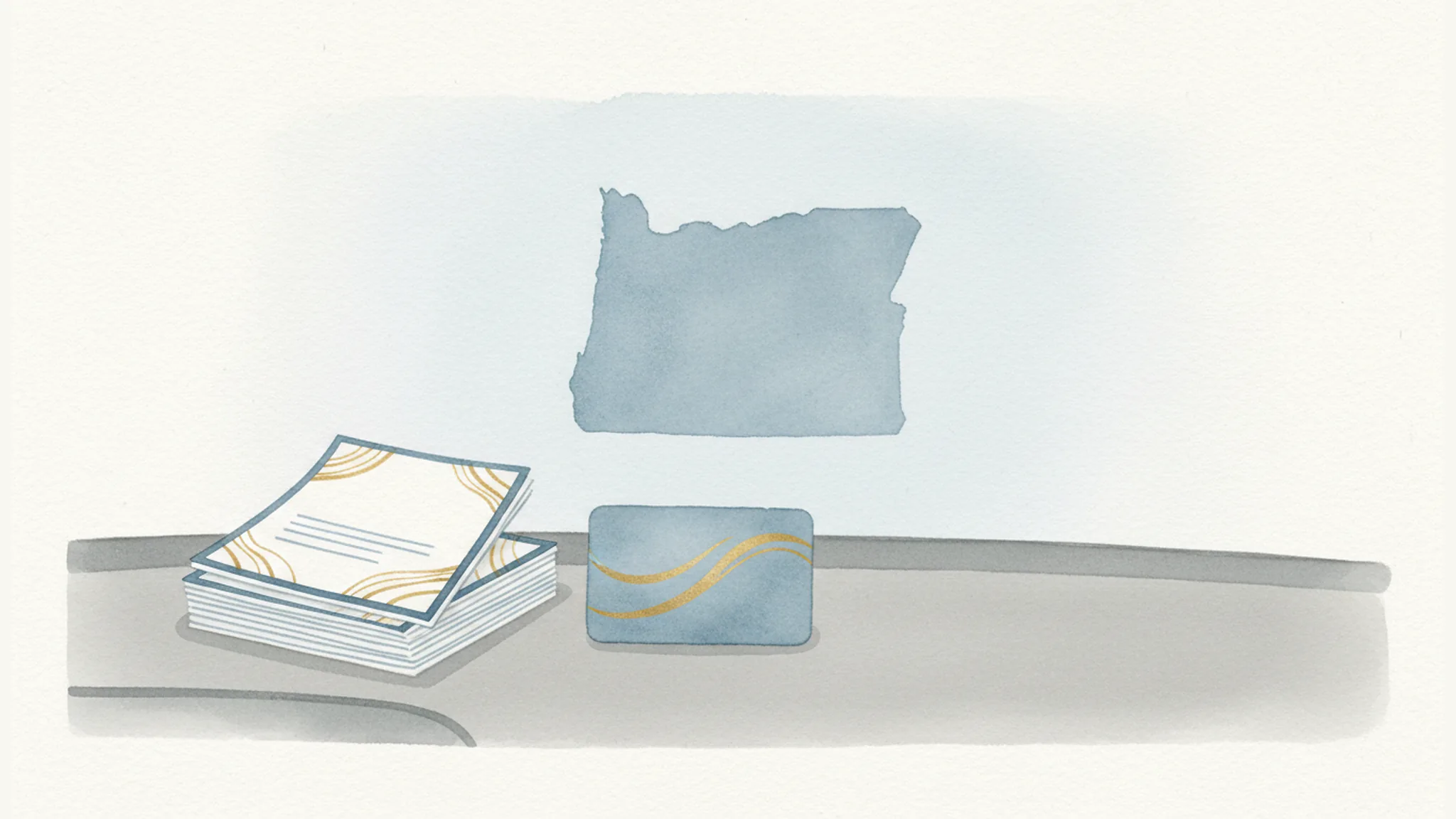 Blank medical bills and an insurance card shape arranged on a car dashboard for an Oregon PIP benefits article.