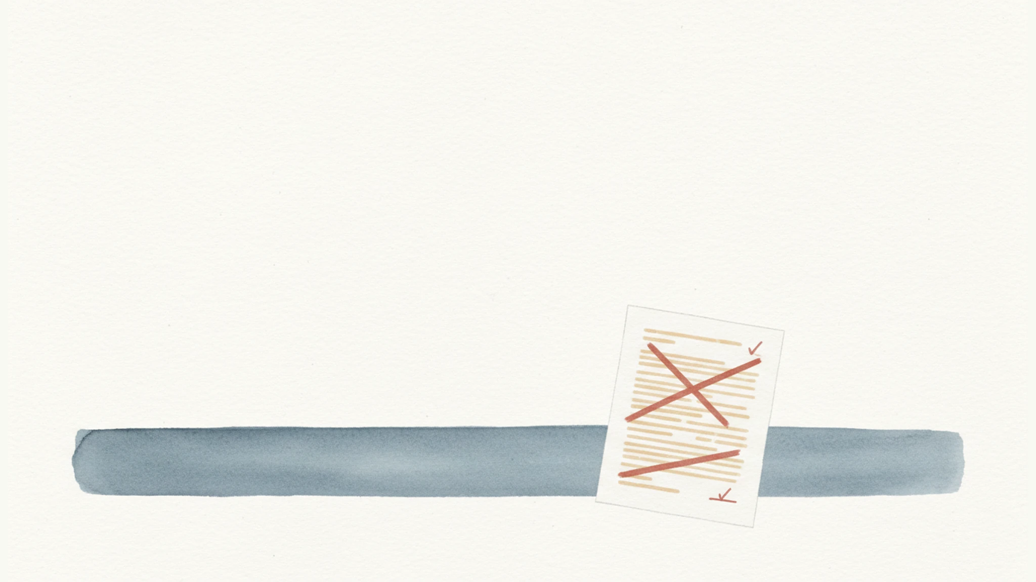 Minimal watercolor cover image of a redlined policy document over a roadway lane stripe, suggesting Portland AV rulemaking.