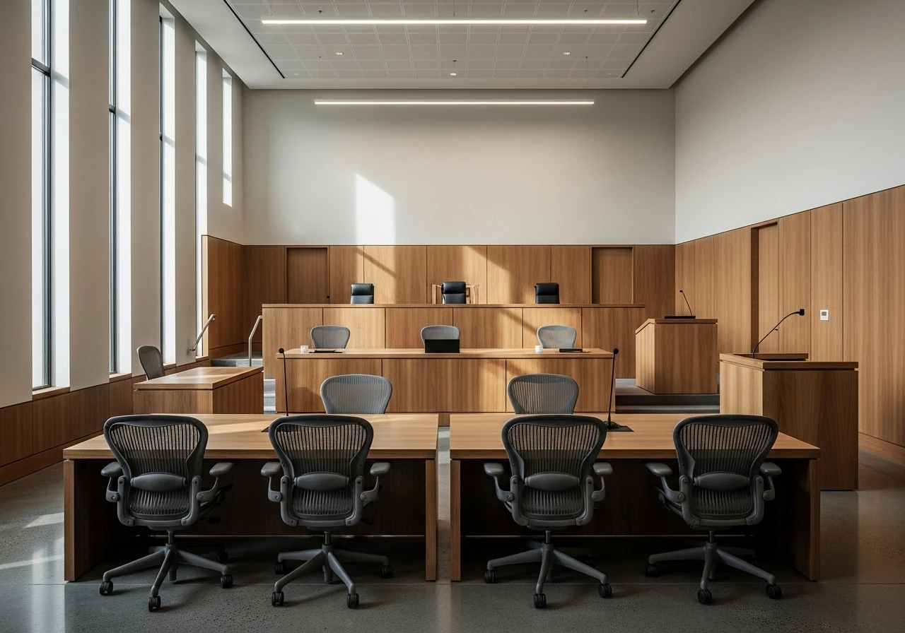 Modern courtroom interior representing Marion County Probate Court legal proceedings