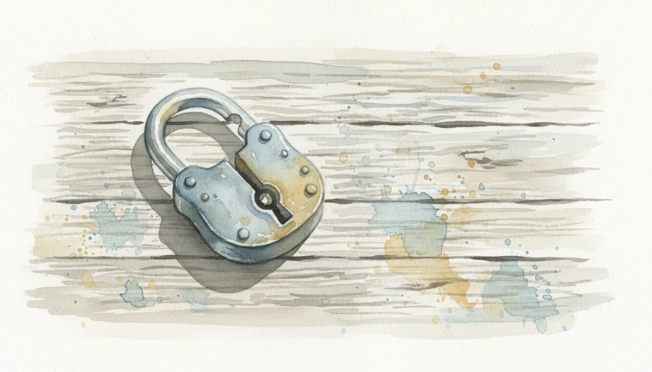 A broken padlock shown in a minimalist watercolor illustration, representing unaddressed security vulnerabilities in negligent security cases